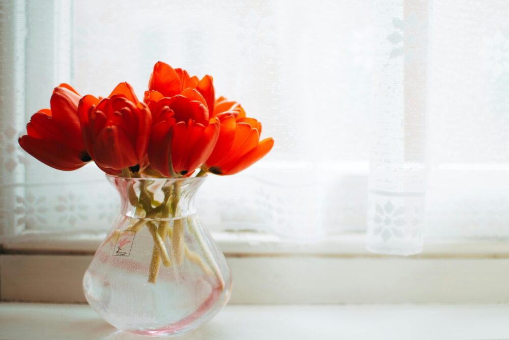 Glass vase on the window