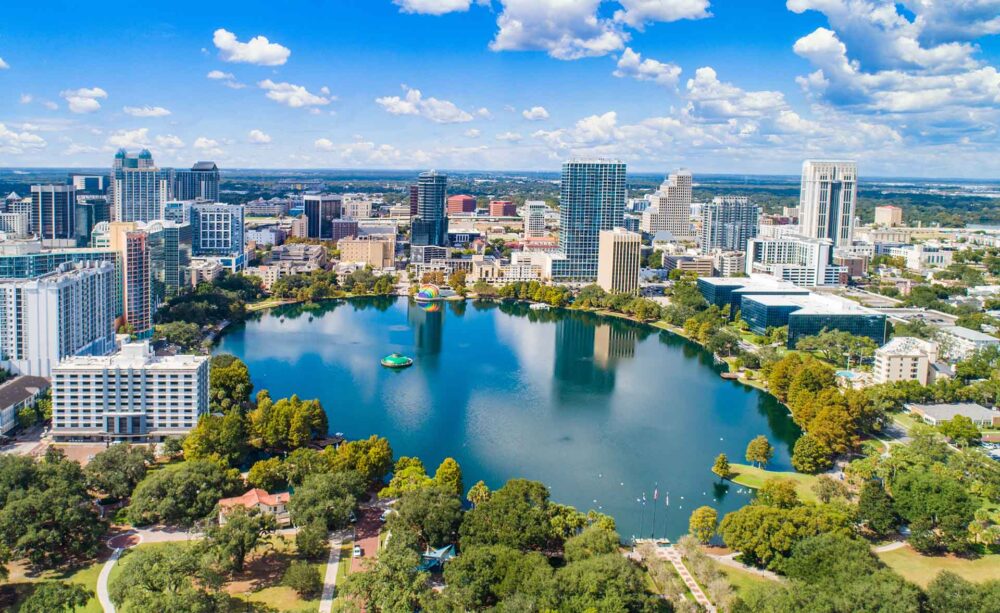 A view of a lake in Orlando, Florida